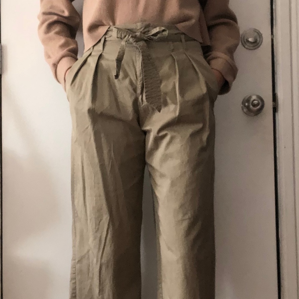 Zara Paperbag Khaki Pants
